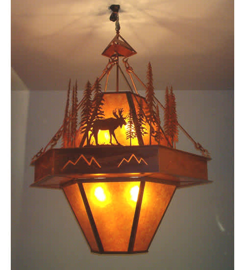 8 Light 49-1/2" Wide Pendant with Handmade Shade