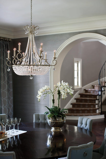 12 Light 2 Tier Draped Chandelier from the Caspia Collection