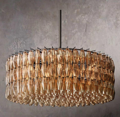 Chiara Smoky Glass Circular Chandelier 47"