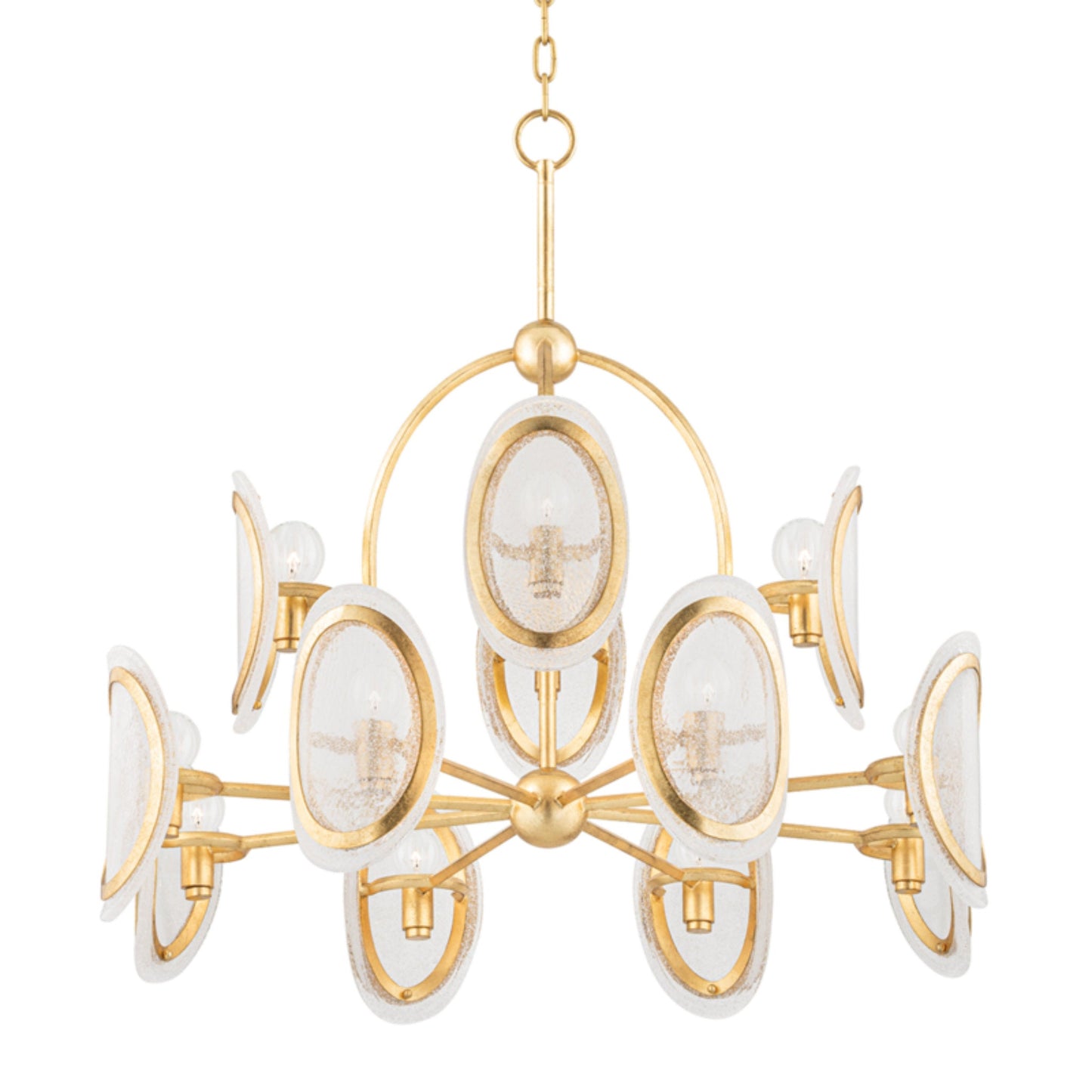 Danes 12-Light Chandelier in Vintage Gold Leaf 34L x 34W x 33H