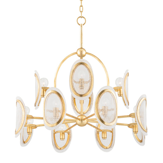 Danes 12-Light Chandelier in Vintage Gold Leaf 34L x 34W x 33H