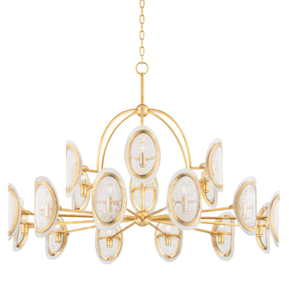 Danes 18-Light Chandelier in Vintage Gold Leaf 50L x 50W x 33H