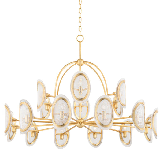 Danes 18-Light Chandelier in Vintage Gold Leaf 50L x 50W x 33H