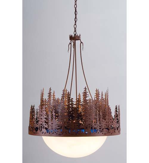 4 Light 36" Wide Pendant with Handmade Shade