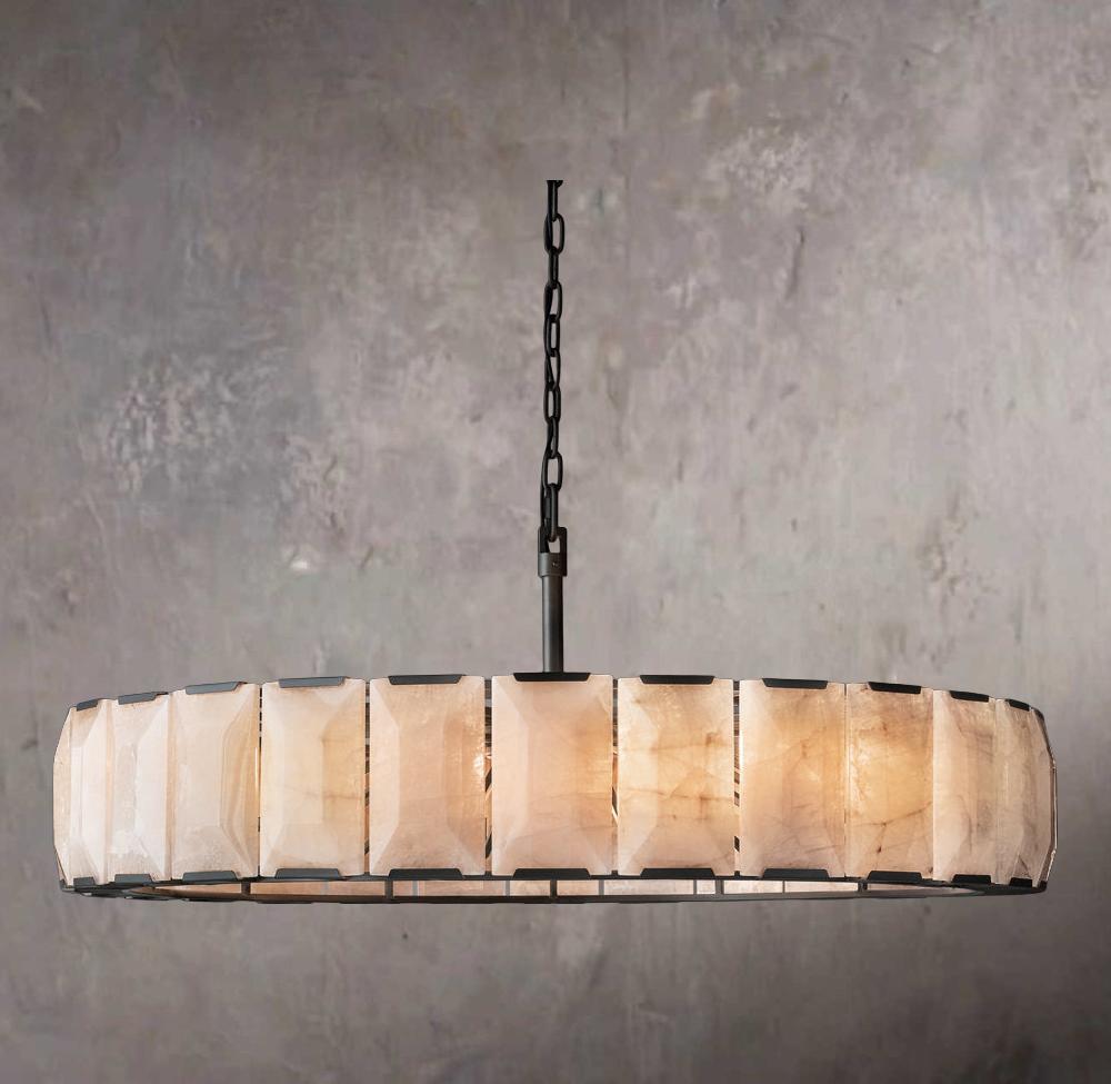 Harlowe Calcite Circular Chandelier 60"