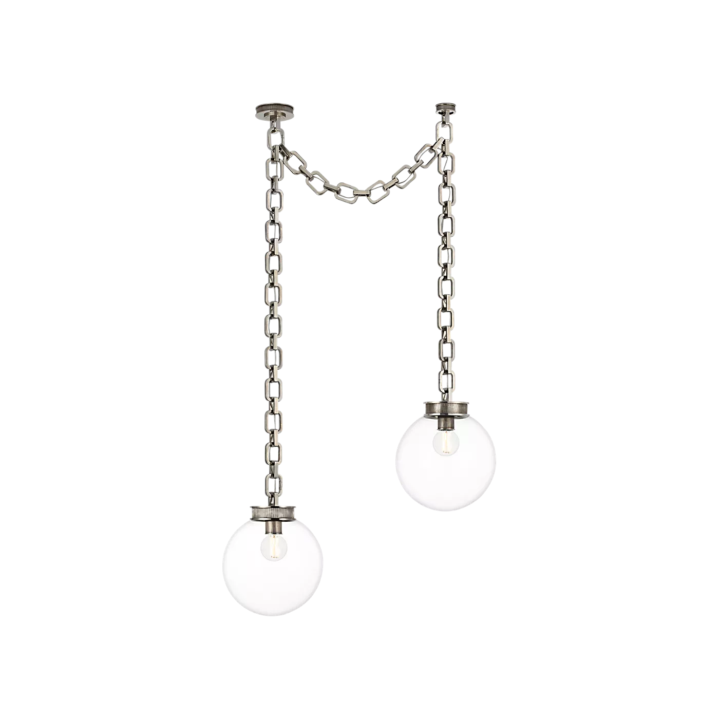 Bellamy 2 Light Statement Chain 12" Globe Chandelier