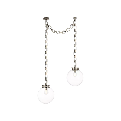 Bellamy 2 Light Statement Chain 12" Globe Chandelier