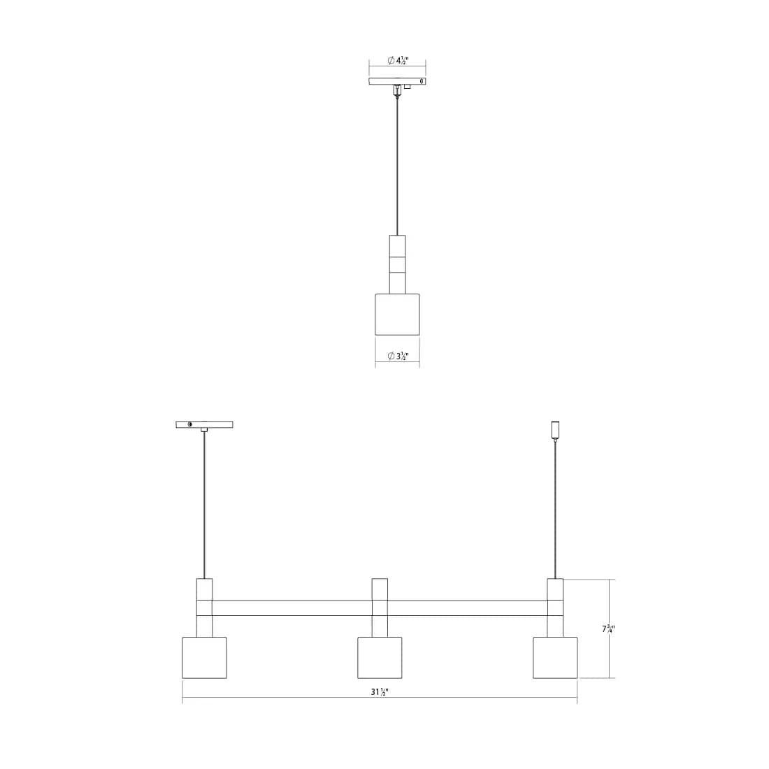 Systema Staccato 30" Wide LED Commercial Linear Pendant