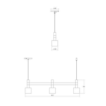 Systema Staccato 30" Wide LED Commercial Linear Pendant