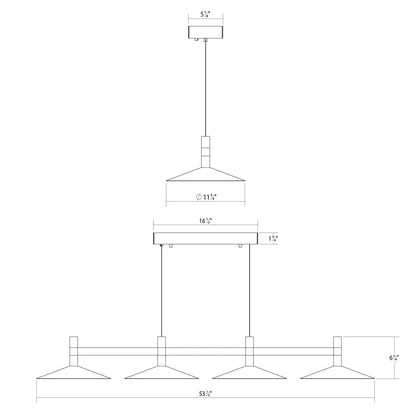 Systema Staccato 43" Wide LED Commercial Linear Pendant