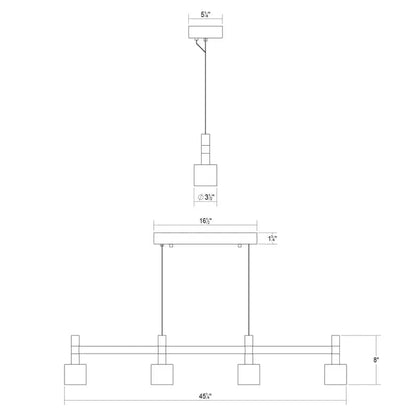 Systema Staccato 43" Wide LED Commercial Linear Pendant