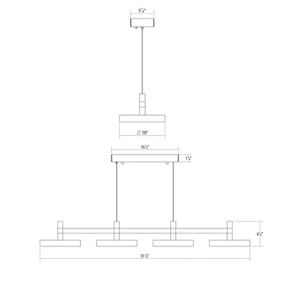 Systema Staccato 43" Wide LED Commercial Linear Pendant