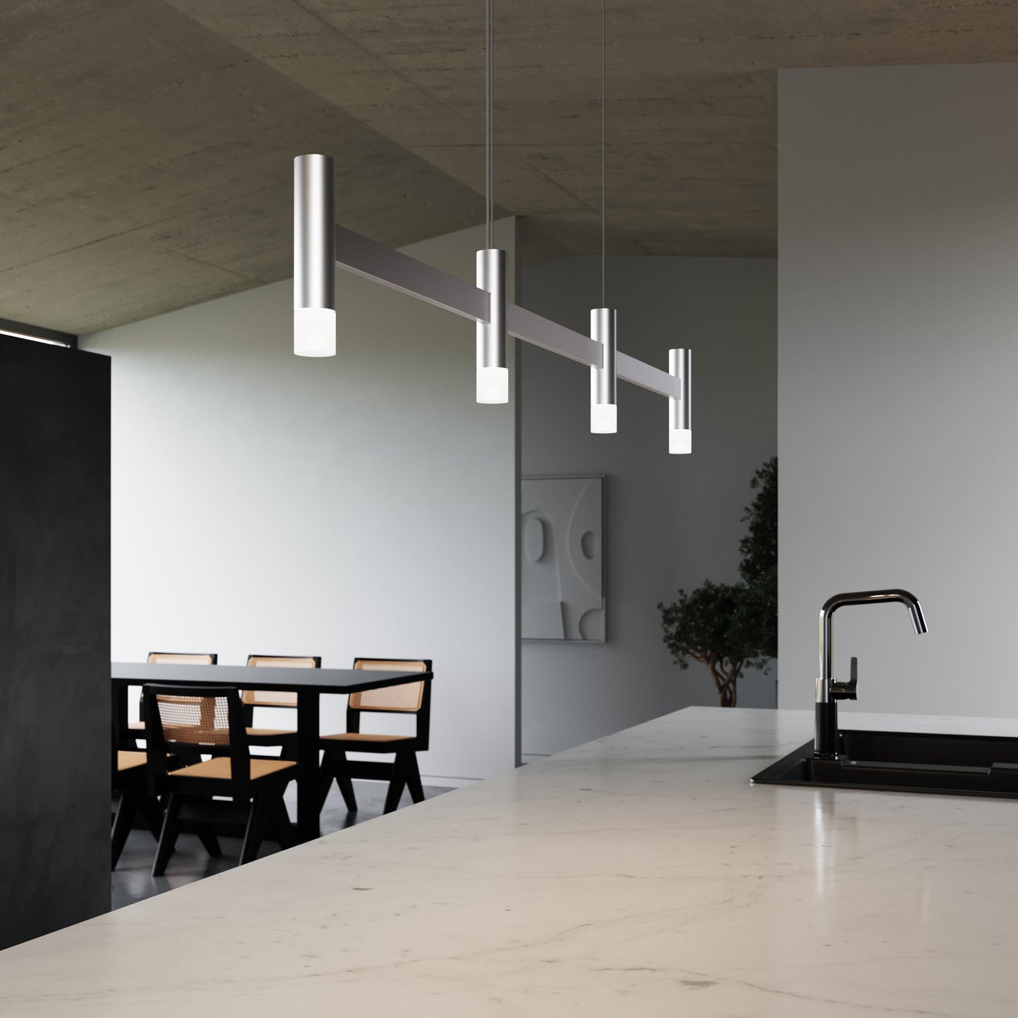 Systema Staccato 4 Light 43" Wide LED Indoor Linear Pendant