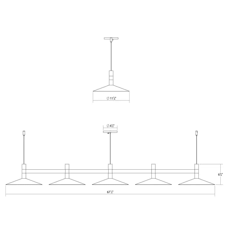 Systema Staccato 57" Wide LED Commercial Linear Pendant