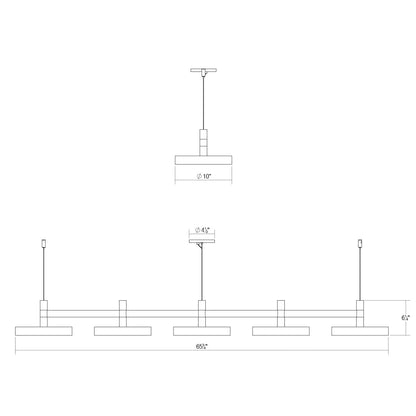 Systema Staccato 30" Wide LED Commercial Linear Pendant