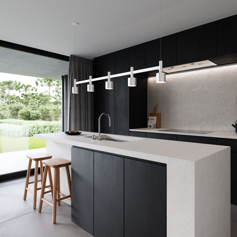 Systema Staccato 5 Light 57" Wide LED Indoor Linear Pendant