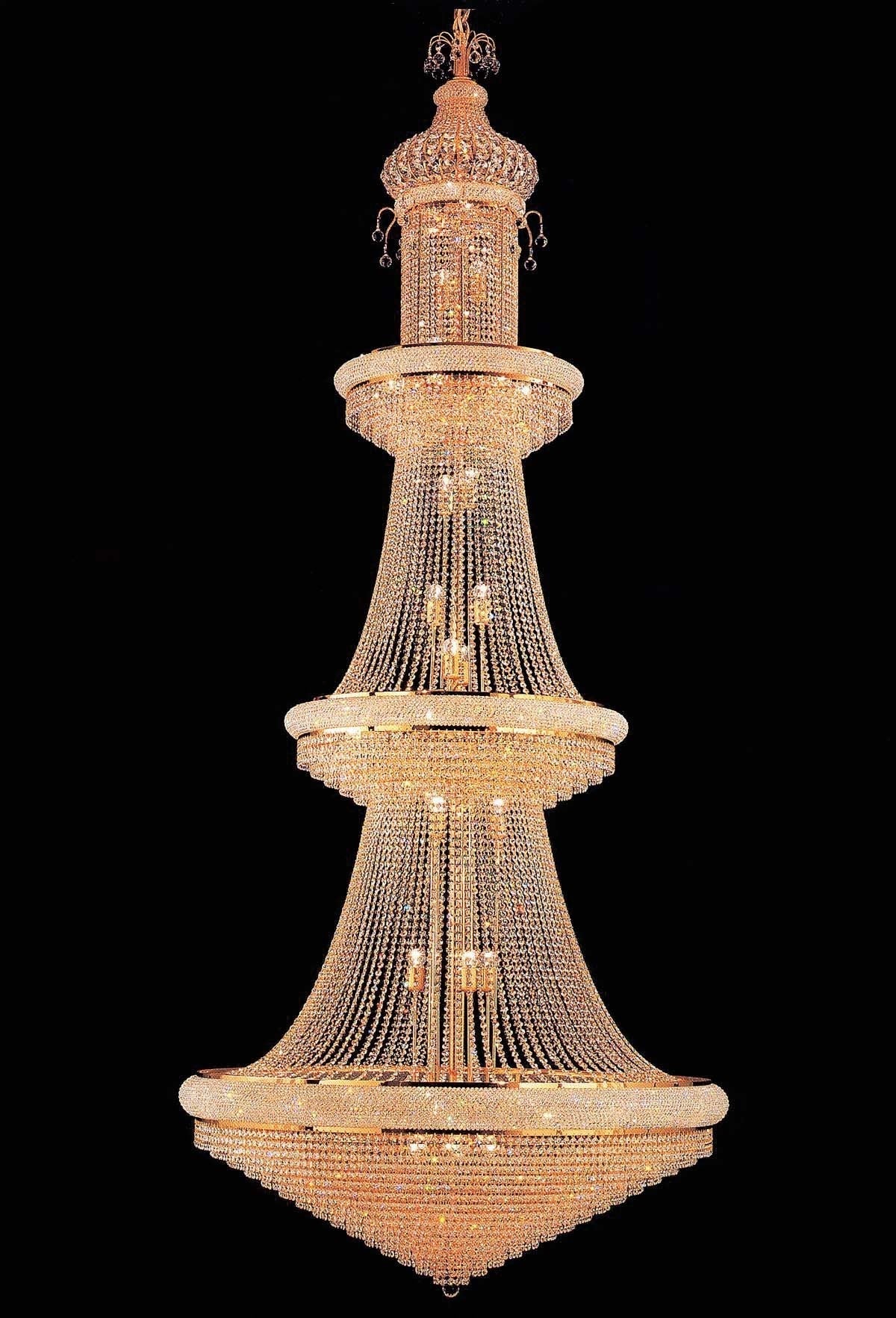 Entryway chandelier / foyer chandelier in gold plated finish