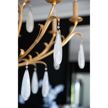 Prosecco 8-Light Chandelier in Gold Leaf 34.75L x 34.75W x 39H