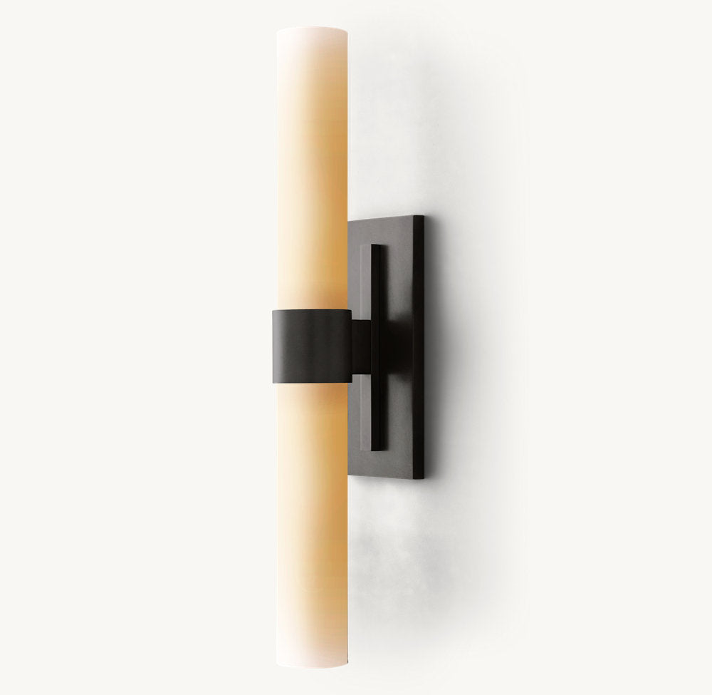 Ravelles Opal Milk Glass Linear Wall Sconce