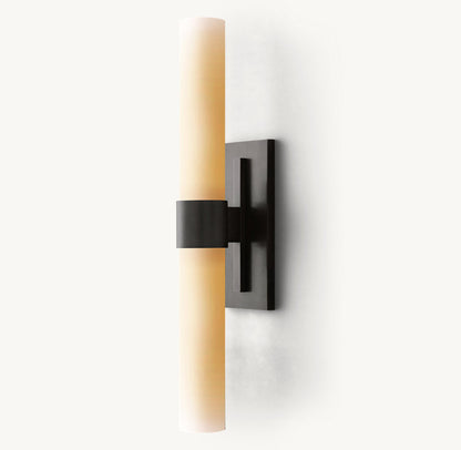 Ravelles Opal Milk Glass Linear Wall Sconce