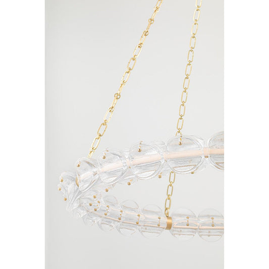 Lindley 1-Light Chandelier in Aged Brass 40L x 40W x 4.625H