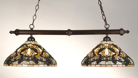Stained Glass / Tiffany Island / Billiard Fixture from the Jeweled Grape Collection