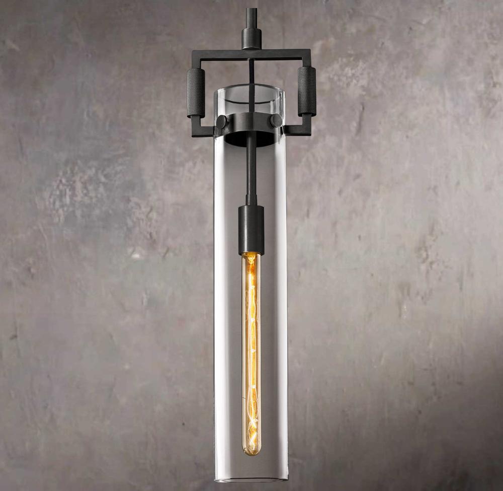 Machinists Cylindrical Glass Pendant Lamp
