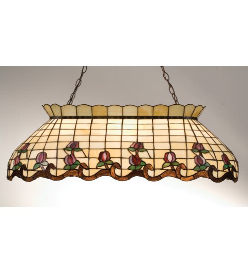 40 Inch Long Roseborder Oblong Chandelier