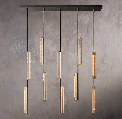 Audubona Crystal Linear Chandelier 54"