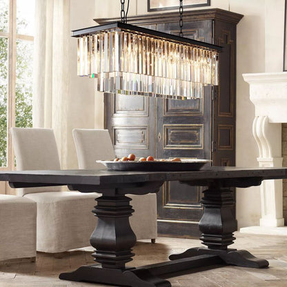 Ryalin Rectangular Glass Chandelier 40"