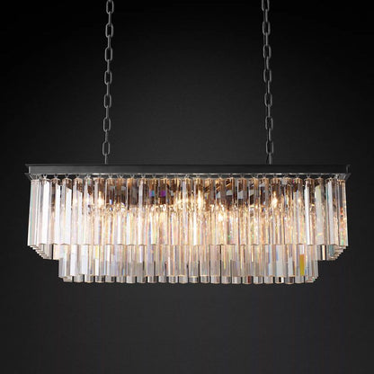 Ryalin Rectangular Glass Chandelier 40"