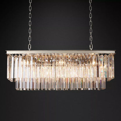 Ryalin Rectangular Glass Chandelier 40"