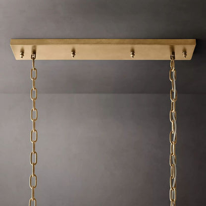 Ryalin Rectangular Glass Chandelier 40"