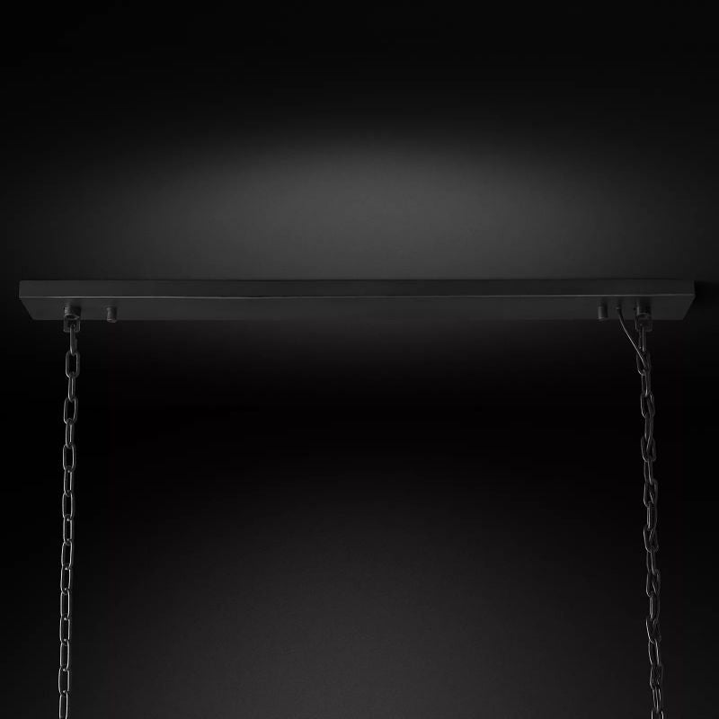Ryalin Rectangular Glass Chandelier 72"
