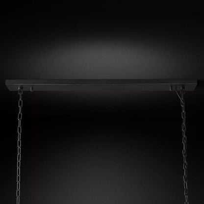 Ryalin Rectangular Glass Chandelier 72"