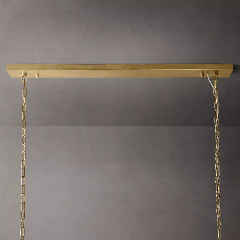 Ryalin Rectangular Glass Chandelier 72"