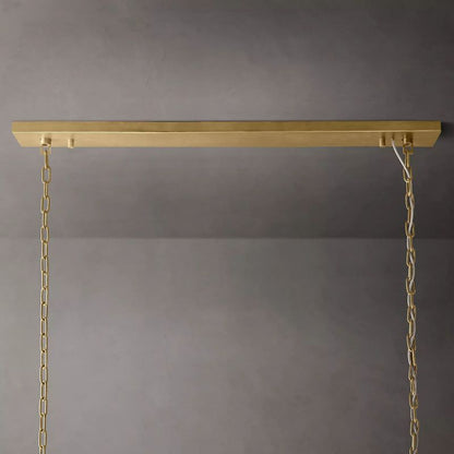 Ryalin Rectangular Glass Chandelier 72"