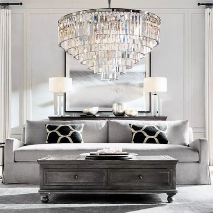 Ryalin Round Glass Chandelier 44"