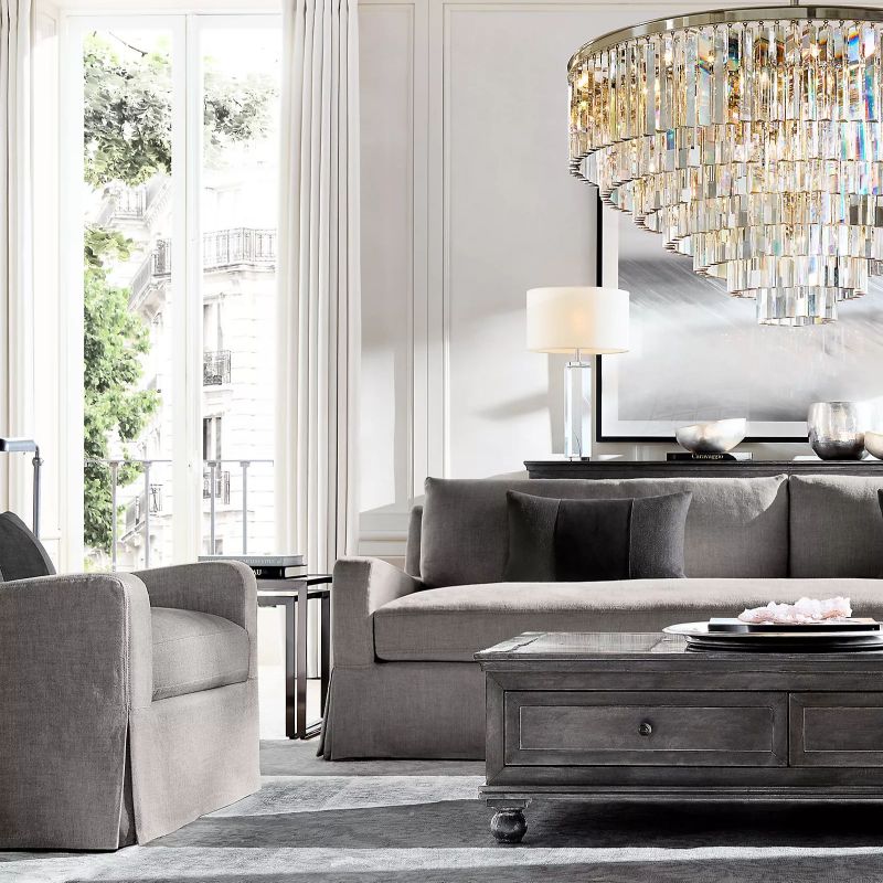 Ryalin Round Glass Chandelier 44"