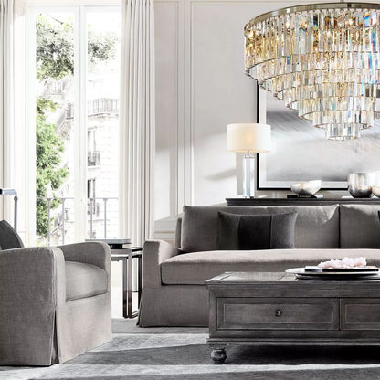 Ryalin Round Glass Chandelier 44"