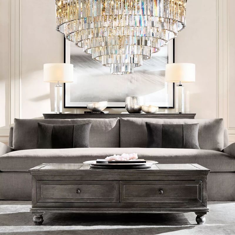 Ryalin Round Glass Chandelier 44"