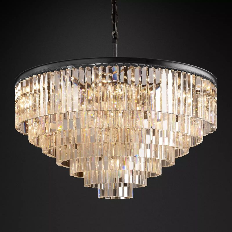 Ryalin Round Glass Chandelier 44"