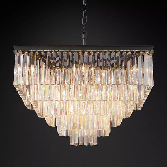 Ryalin Square Crystal Chandelier 34"