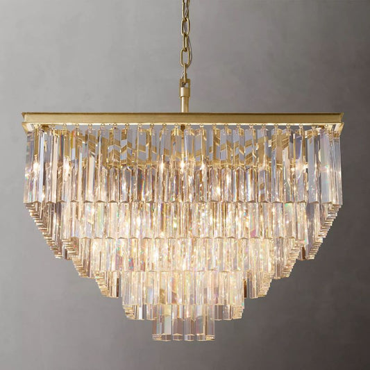 Ryalin Square Crystal Chandelier 34"