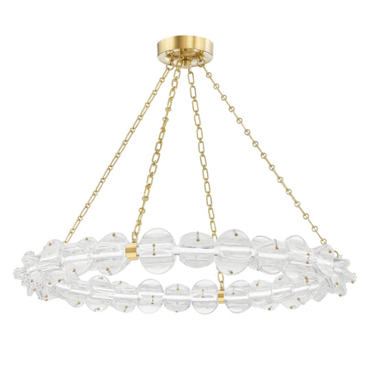 Lindley 1-Light Chandelier in Aged Brass 40L x 40W x 4.625H
