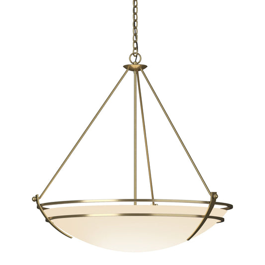Presidio Tryne Large Scale Pendant 3-Light Opal Glass (GG) in Modern Brass