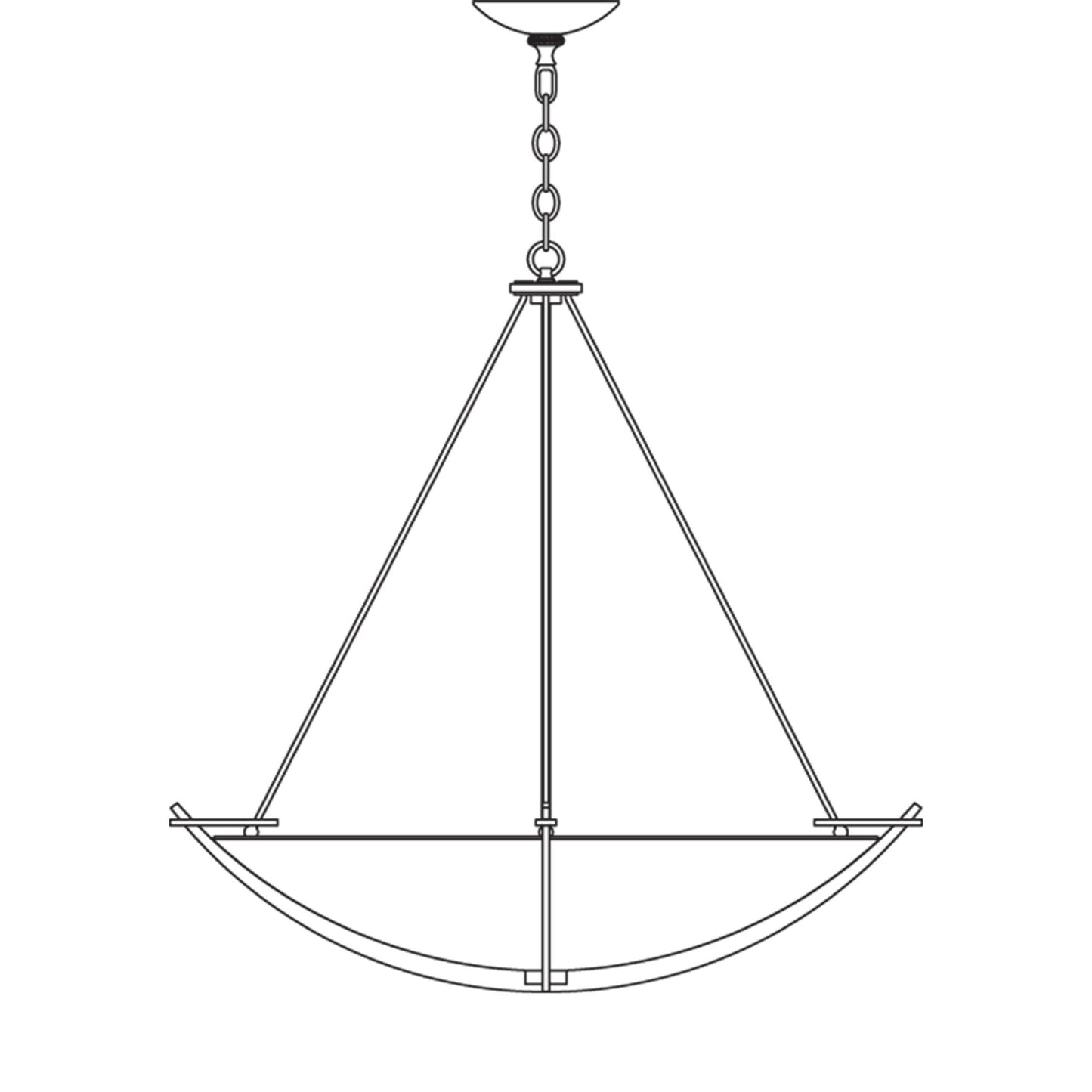 Compass Large Scale Pendant 3-Light Opal Glass (GG) in Dark Smoke