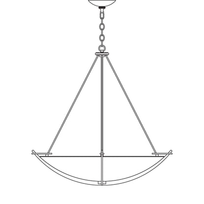 Compass Large Scale Pendant 3-Light Opal Glass (GG) in Dark Smoke