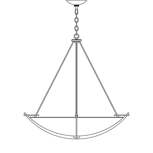 Compass Large Scale Pendant 3-Light Opal Glass (GG) in Dark Smoke