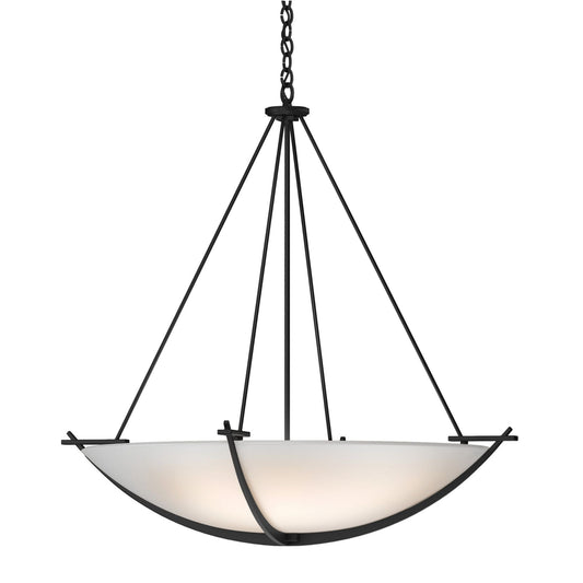 Compass Large Scale Pendant 3-Light Opal Glass (GG) in Black